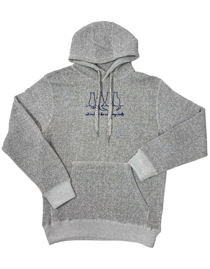 I'D RATHER BE WITH MY CATS, NANTUCKET HOODIE KITTIE KITTIE