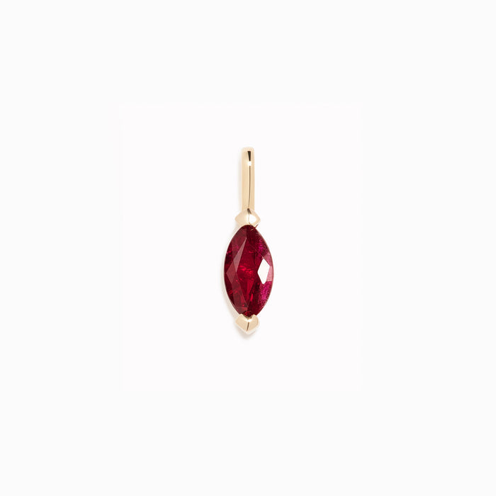 January Birthstone Pendant 14k Gold - Garnet featuring a marquise-cut garnet set in 14k gold on white background