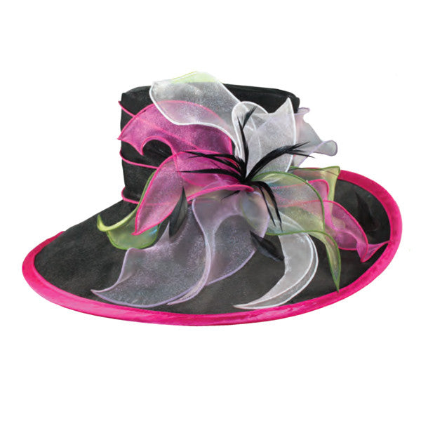 Jeanne Simmons - 5.5" Poly Black Derby Hat - Front View