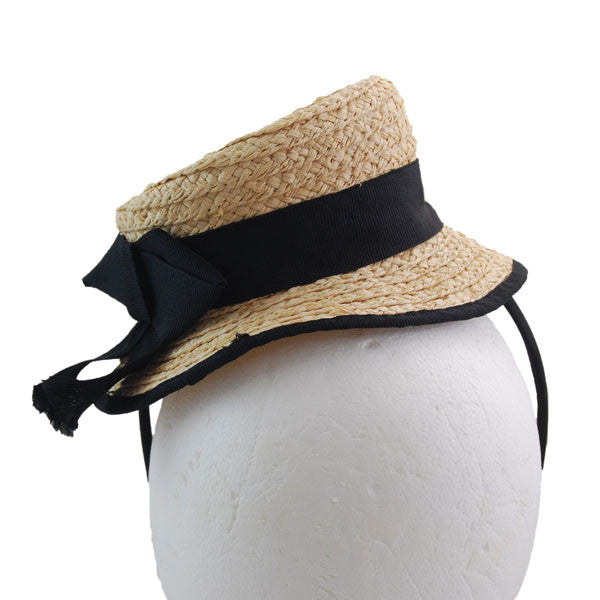 Jeanne Simmons - Straw Mini Boater Fascinator (Back)