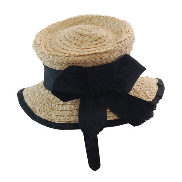 Jeanne Simmons - Straw Mini Boater Fascinator (Side)
