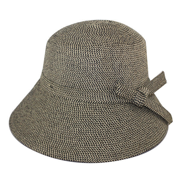Jeanne Simmons - Black Paper Braid Bucket Hat