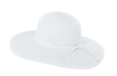 Jeanne Simmons - Paper Braid Flat Brim Hat  White