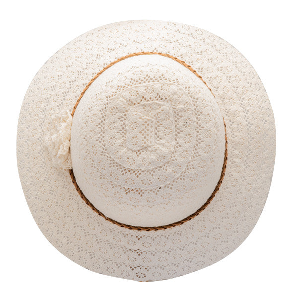 Jeanne Simmons - Poly-Cotton Lace Cloche Hat - Top