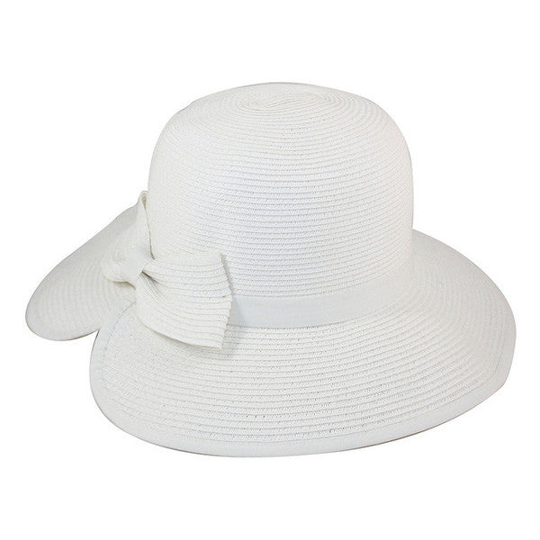 Jeanne Simmons - White Tweed Split Brim