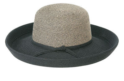 Jeanne Simmons - Two Tone Kettle Brim Hat  Black