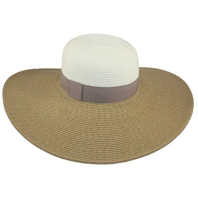 Jeanne Simmons - Two Tone Taupe Paper Braid Sun Hat
