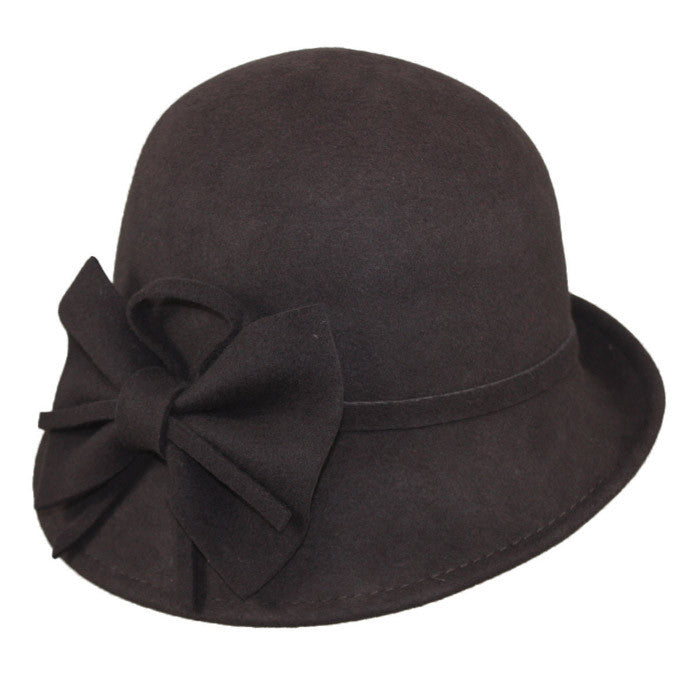 Jeanne Simmons - Wool Felt Cloche Hat Chocolate