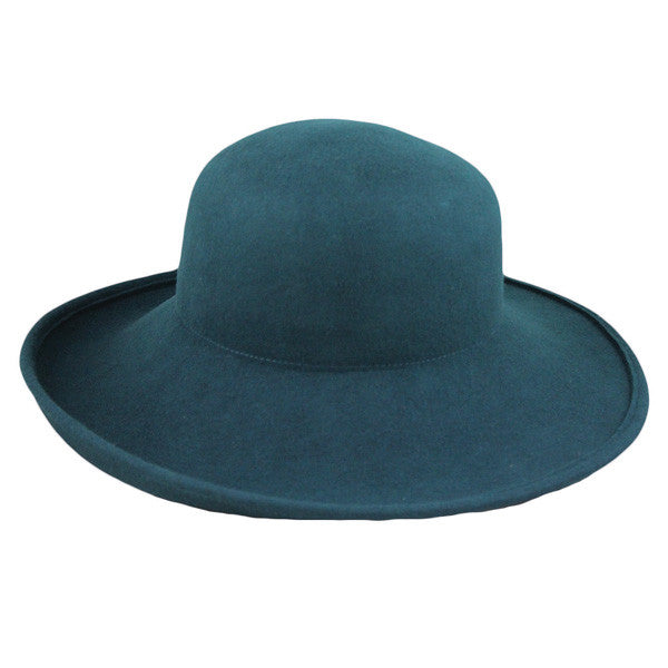 Jeanne Simmons - Teal Wool Felt Upturn Hat