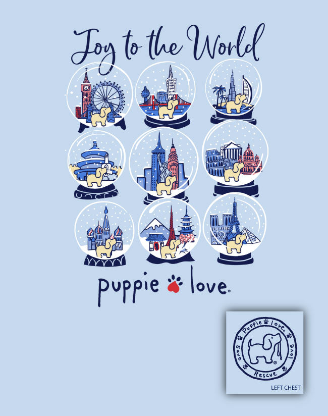 JOY TO THE WORLD SNOWGLOBES, ADULT LS PUPPIE LOVE