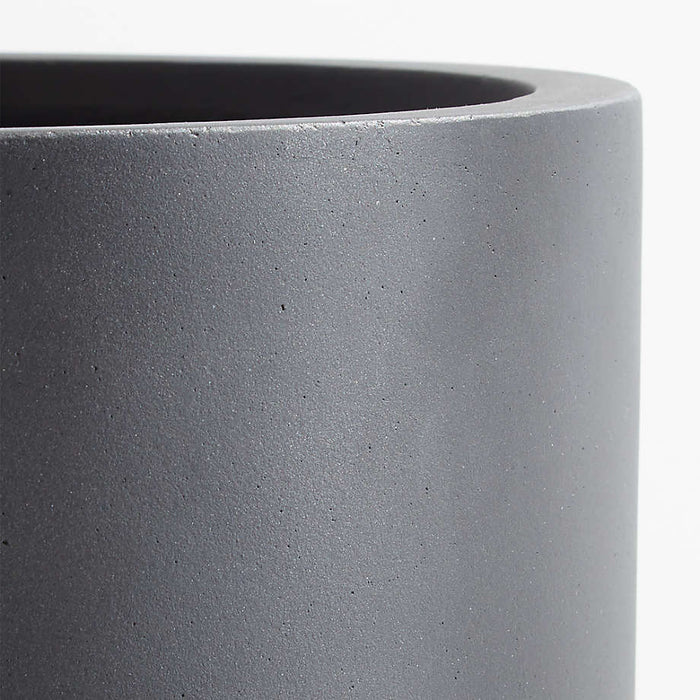 Junio Small Round Dark Grey Planter 13"