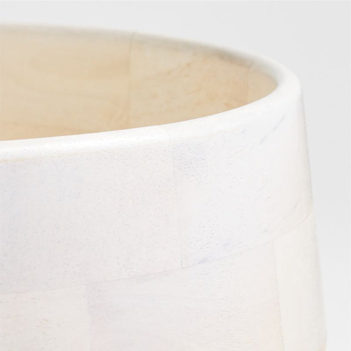 Katin White Wood Centerpiece Bowl