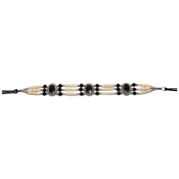 Kenny K - Black Bead and Medallion Hat Band