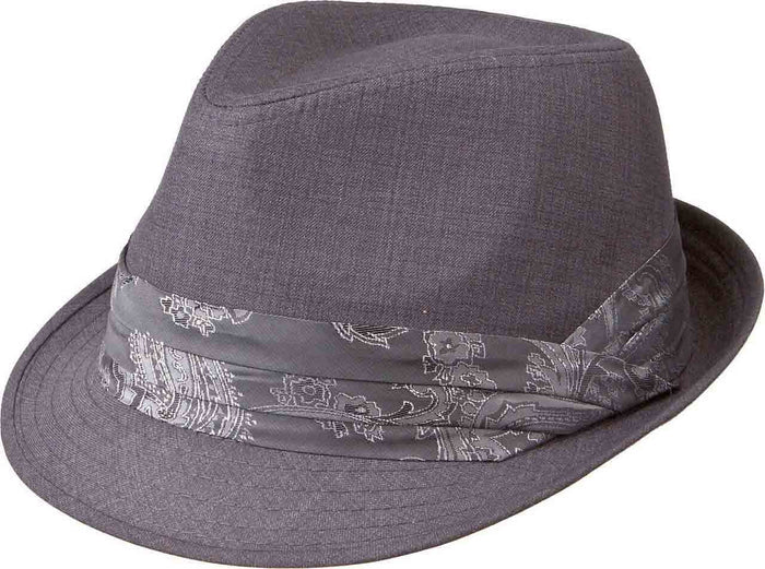Kenny K -  Dark Gray and Silver Fedora Hat
