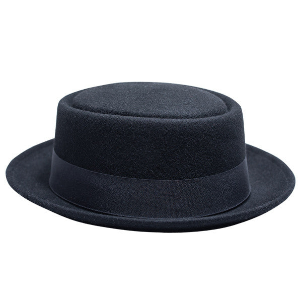 Kenny K - Heisenberg Black Wool Felt Pork Pie Hat - Opposite Side