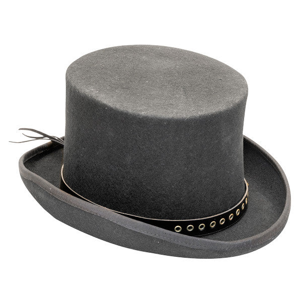 Kenny K - "The Conductor" Steam Punk Wool Felt Top Hat w/ Cogs - Opposite Side