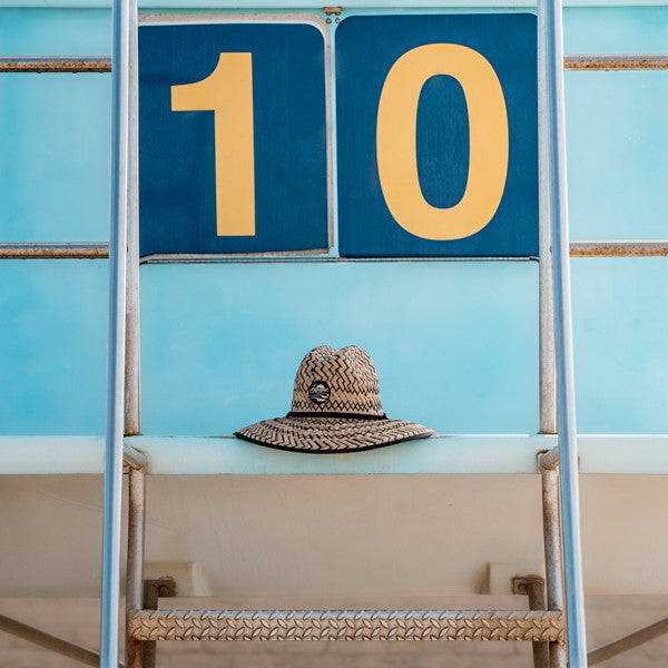 Kooringal - Black Burleigh Surf Straw Lifeguard Hat  - Stock Image 2