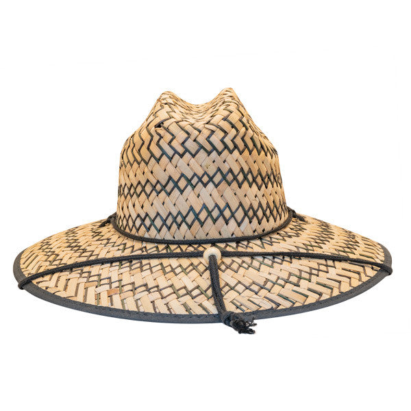 Kooringal - Black Burleigh Surf Straw Lifeguard Hat  - Back