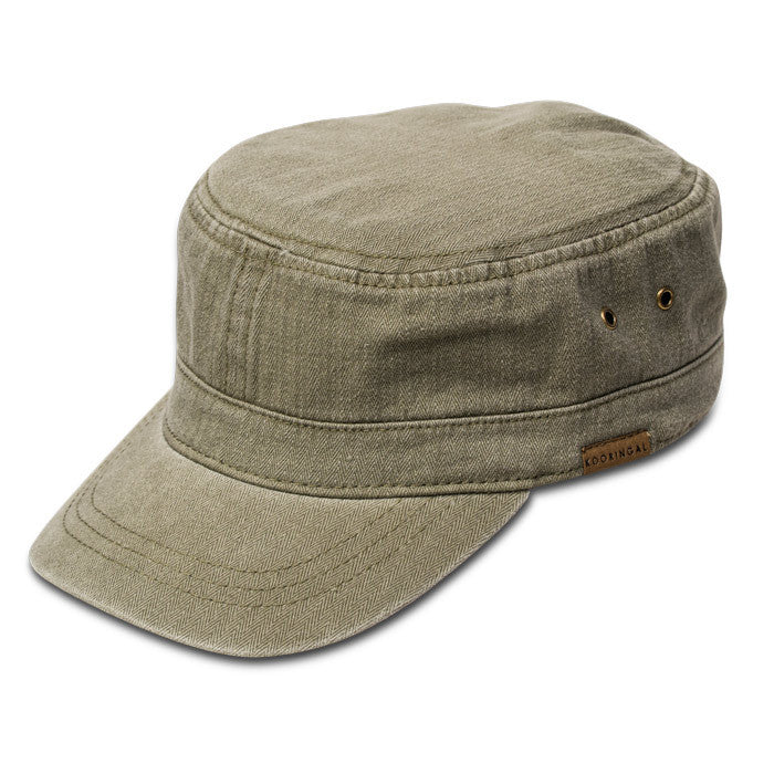 Kooringal Mens Cotton Canvas Mao Cap (Olive)
