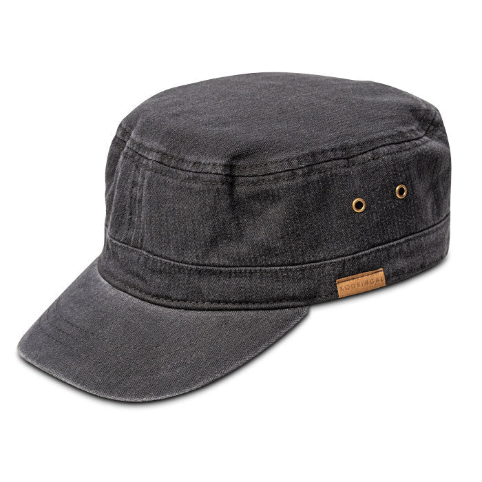 Kooringal Mens Cotton Canvas Mao Cap (Black)