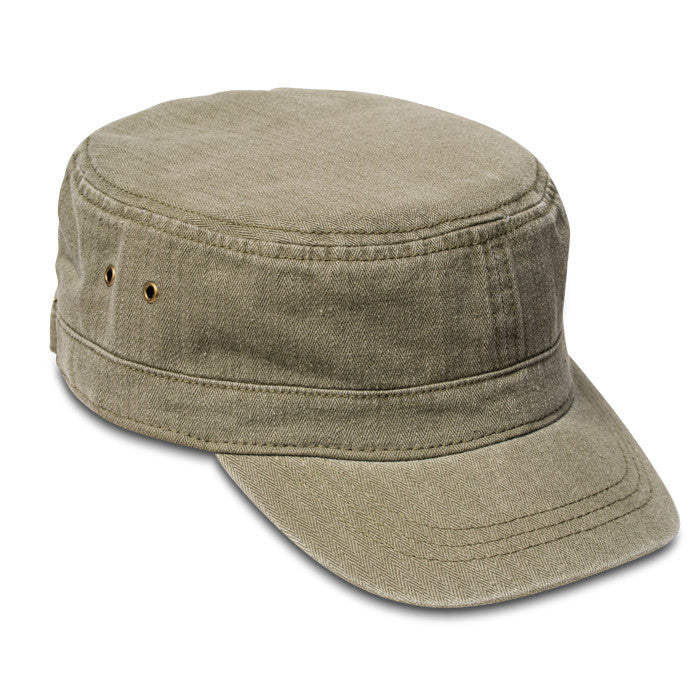 Kooringal Mens Cotton Canvas Mao Cap (Olive) - Opposite Side