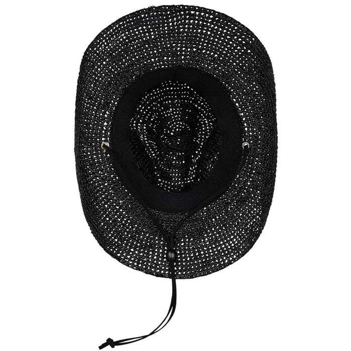 Kooringal - Reta Raffia Cowboy Hat in Black - Inside