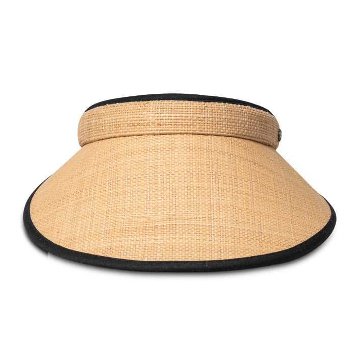 Kooringal - Women's Raffia Sun Visor (Black) - Front