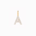 Diamond Initial Pendant 14k Gold - A with brilliant diamonds displayed on a clean white background