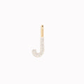 Diamond Initial Pendant 14k Gold - J with brilliant diamond accents on a white background