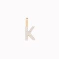 Diamond Initial Pendant 14k Gold - K with sparkling diamonds on a clean white background