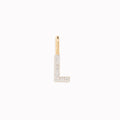Diamond Initial Pendant 14k Gold - L with brilliant diamonds on a white background displayed vertically