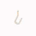 Diamond Initial Pendant 14k Gold - U featuring brilliant diamonds set in 14k gold on a white background