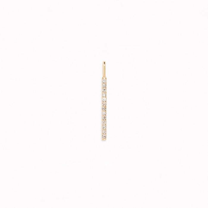 Diamond Line Pendant 14k Gold with 13 round lab grown diamonds displayed on a white background