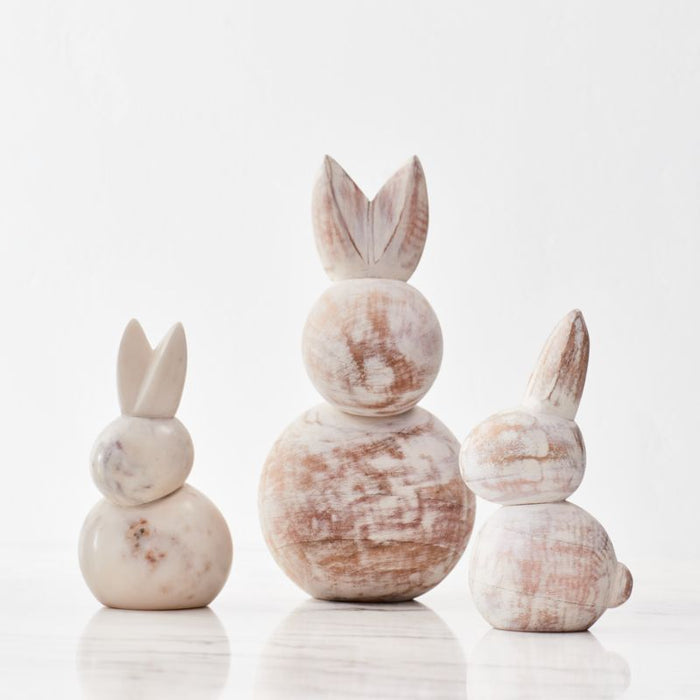 Large Wood Bunny 9"