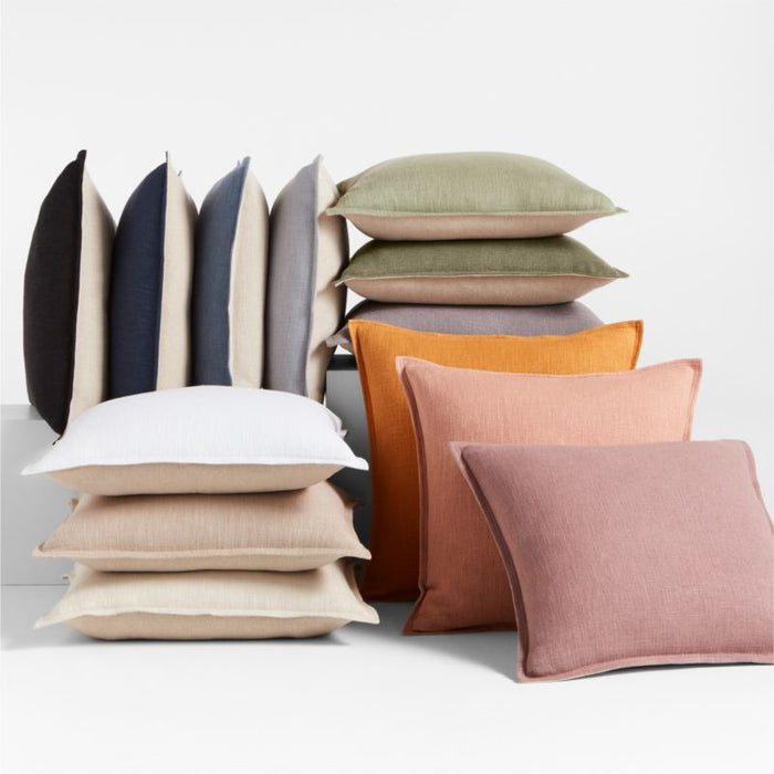 Laundered Linen Throw Pillow Cover