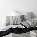 Laurentis Ink Black Crinkle Stripe Standard Sham