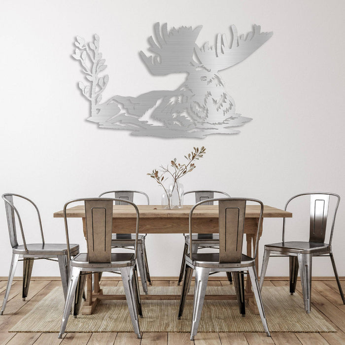 Laying Moose - Metal Wall Art - MetalPlex