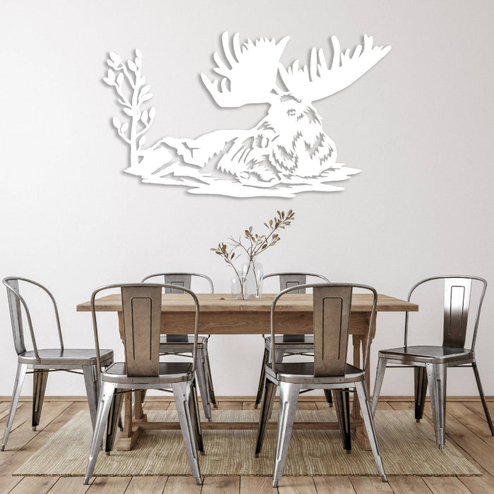 Laying Moose - Metal Wall Art - MetalPlex