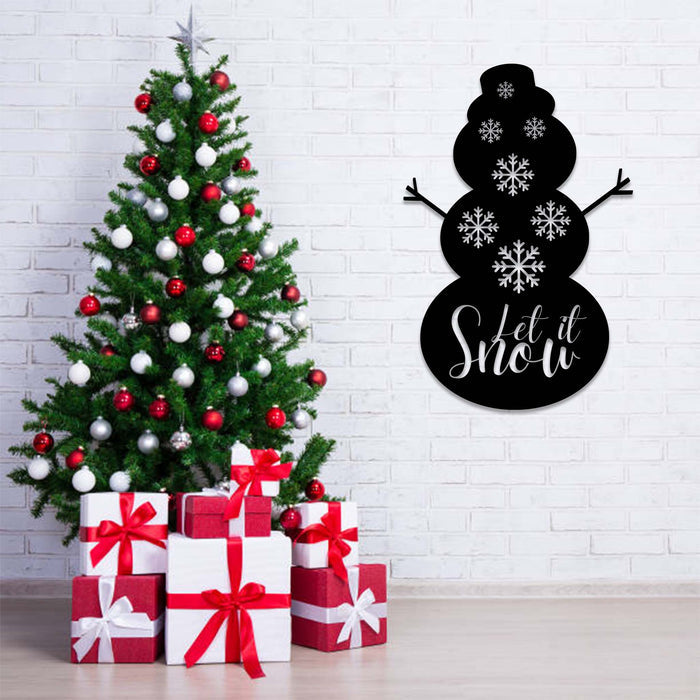 Let It Snow Snowman - Metal Wall Art - MetalPlex