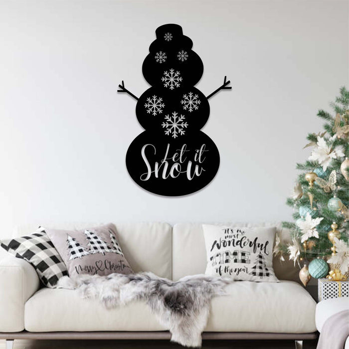Let It Snow Snowman - Metal Wall Art - MetalPlex