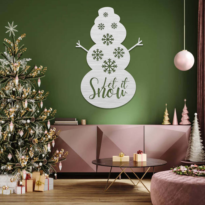Let It Snow Snowman - Metal Wall Art - MetalPlex