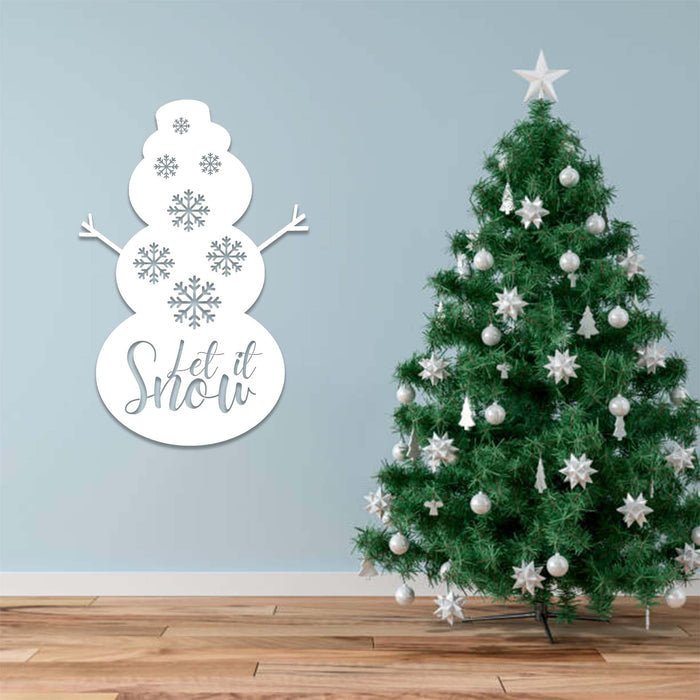 Let It Snow Snowman - Metal Wall Art - MetalPlex