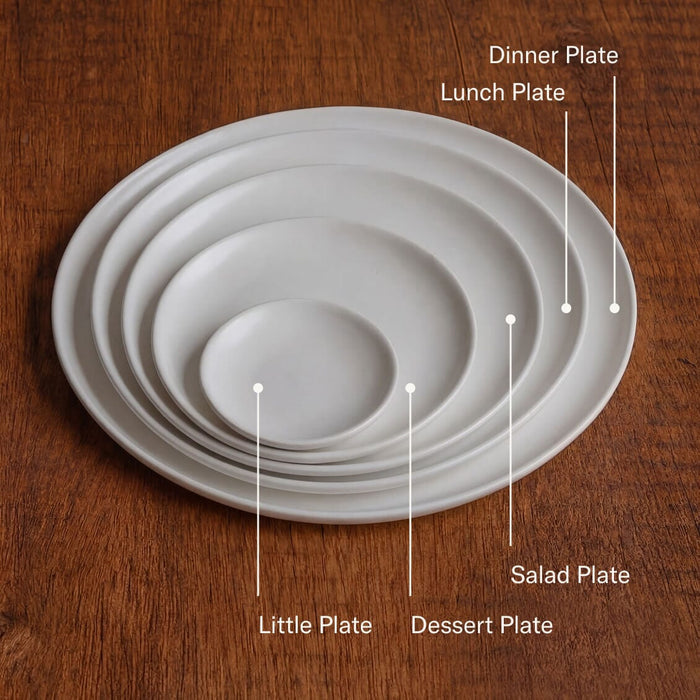 Little plates dinnerware by Fable Home, shown in a speckledwhite finish. – #speckledwhite