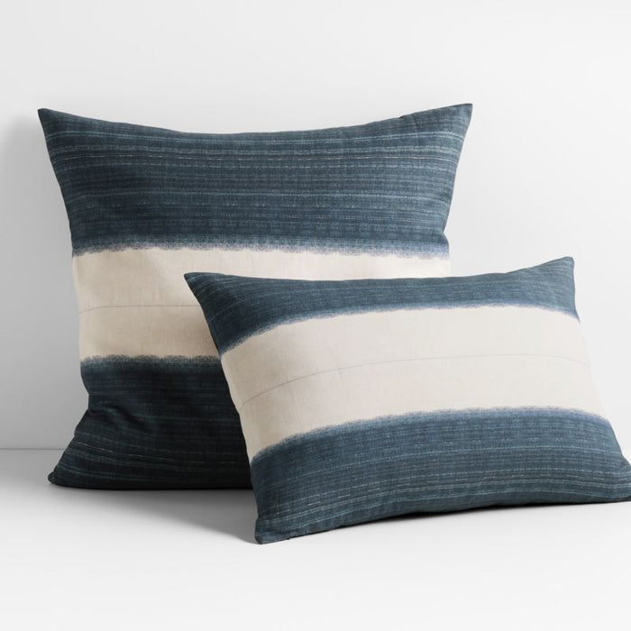 Littoral 23"x23" Two-Tone Navy Throw Pillow Cover