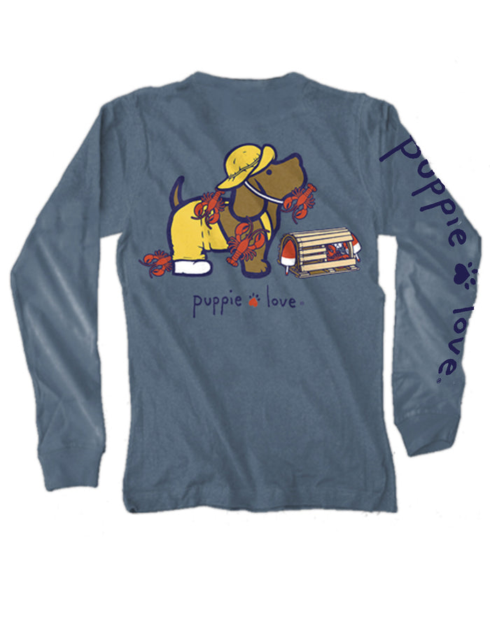 LOBSTER PUP, ADULT LS Long Sleeve Shirts PUPPIE LOVE