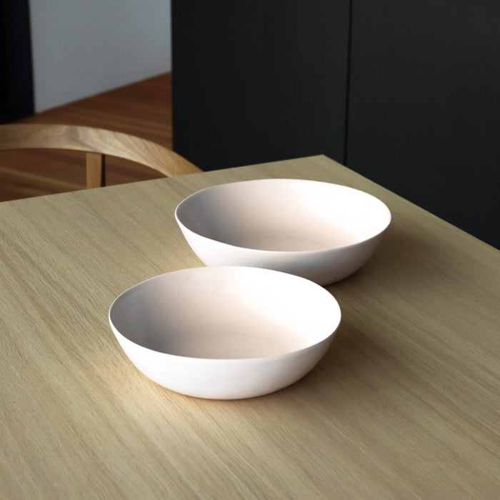 Low serving bowls serveware by Fable Home, shown in a blushpink finish. – #blushpink
