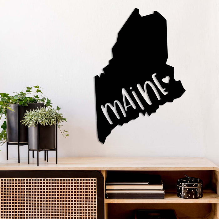 Maine Love State - Metal Wall Art - MetalPlex