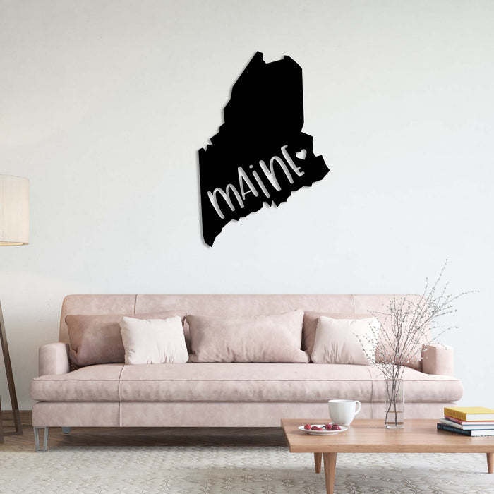Maine Love State - Metal Wall Art - MetalPlex
