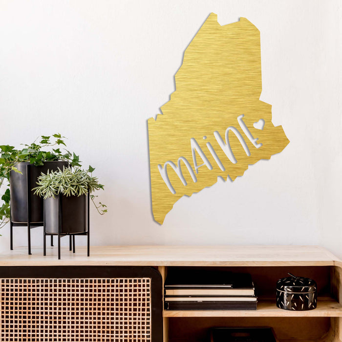 Maine Love State - Metal Wall Art - MetalPlex