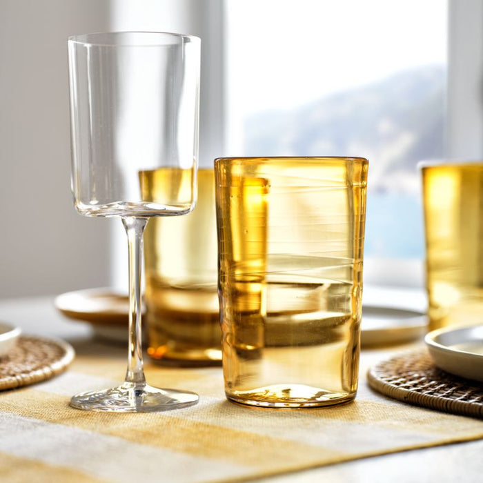Malta Amber Handblown Glass Tumbler